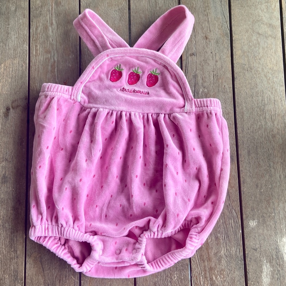 Le Top Baby Girl Sz 24m Soft Pink 🍓 Romper EUC